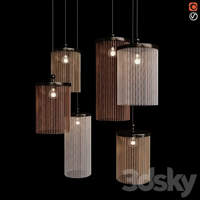 Suspensions Light with Chain 3DModel Suspensions Light with Chain 3DModel