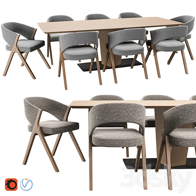 Sussan chair & clark table 3DModel