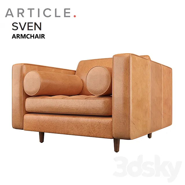 sven charme tan armchair 3D Model