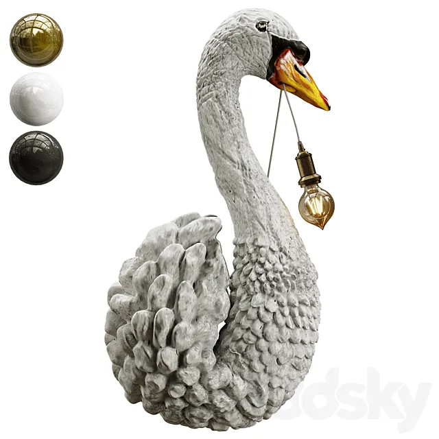 Swan Wall Light 3DModel Swan Wall Light 3DModel