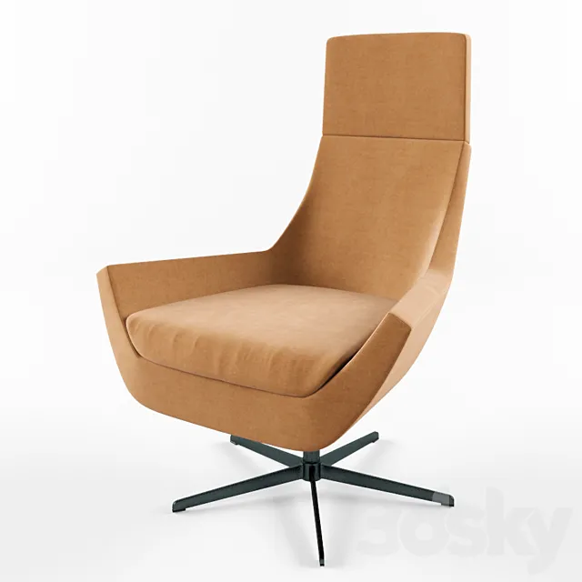 Swedese Happy Highback Swivel Chair 3D Model
