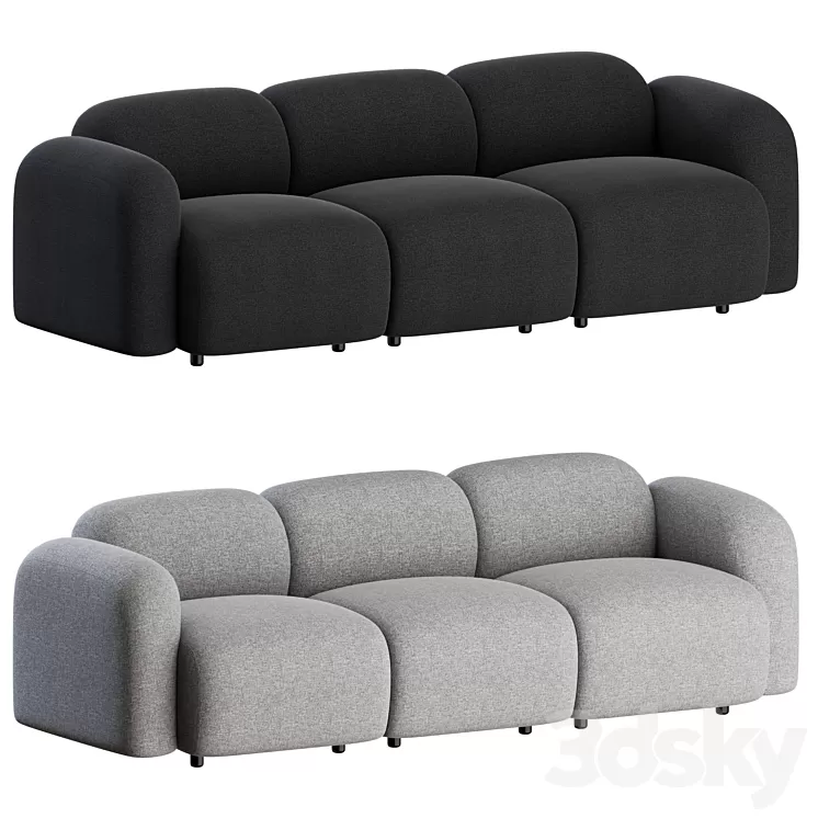 Swell Sofa 3 Seater by Normann Copenhagen 3D Model Swell Sofa 3 Seater by Normann Copenhagen 3D Model