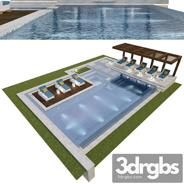 Swimming Pool Area 03 3D Model Download