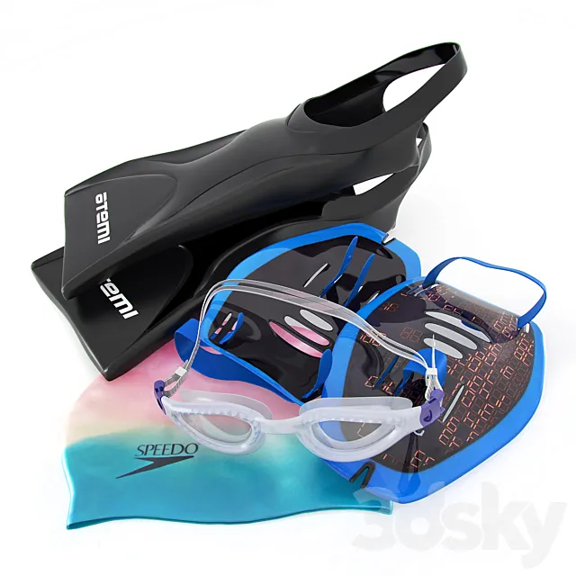 Swimming set _ Set for swimming 3D Model