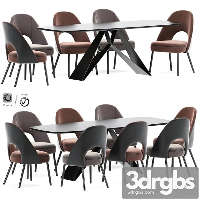 Swind dining chair table set 2 3D Model Download