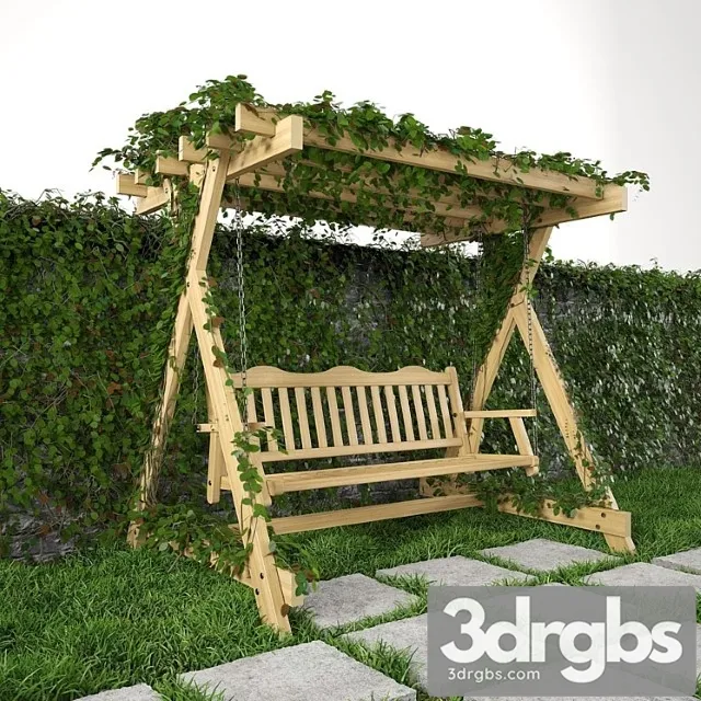 Swing For Garden Grass and Wall 3D Model Download