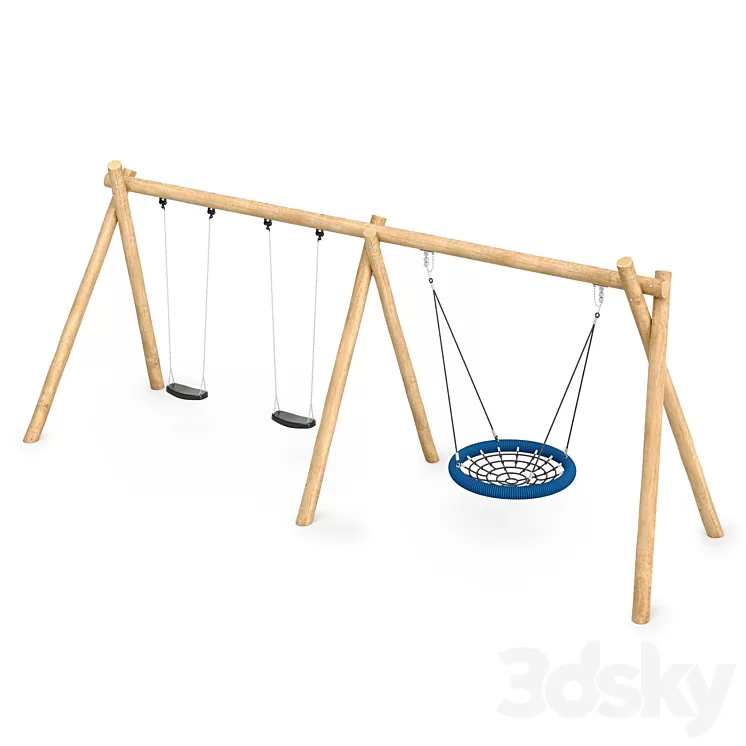 Swing Robinia Kompan Standard + Socket 3D Model Swing Robinia Kompan Standard + Socket 3D Model