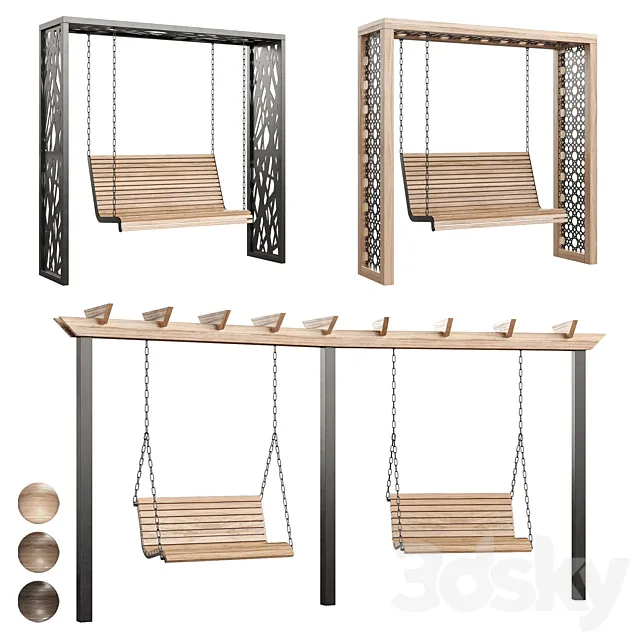 Swing set with canopy 3D Model