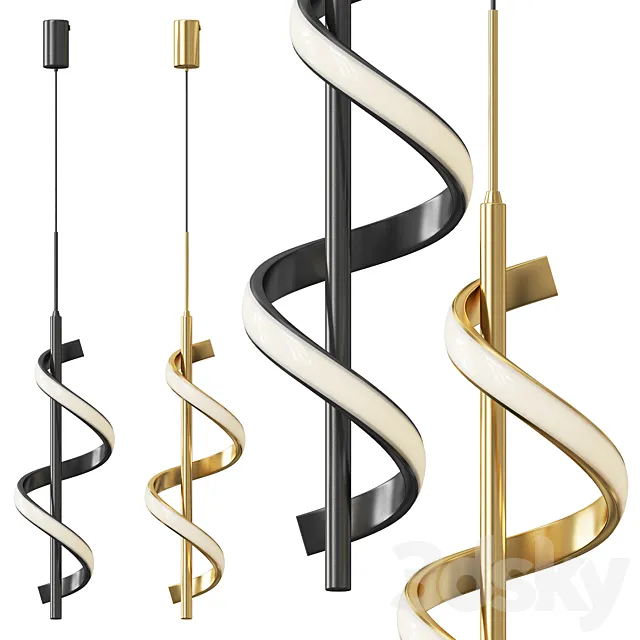 Swirl LED pendant lamp 3D Model Swirl LED pendant lamp 3D Model
