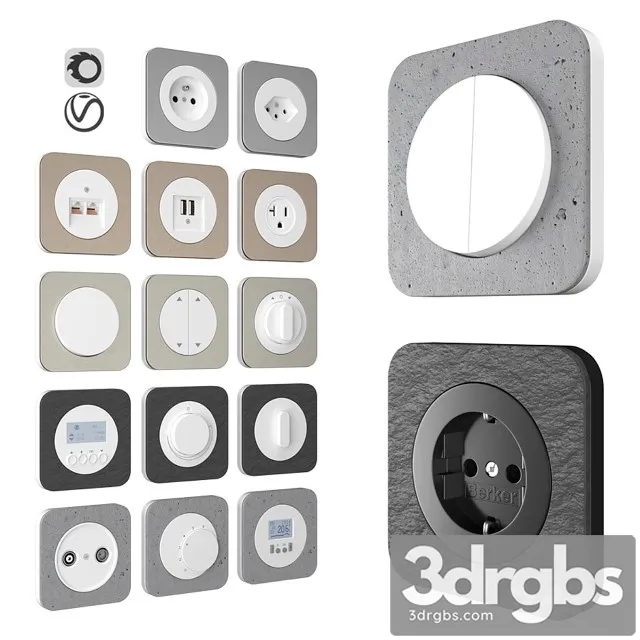 Switch Socket Berker R1 Sanded 3D Model Download