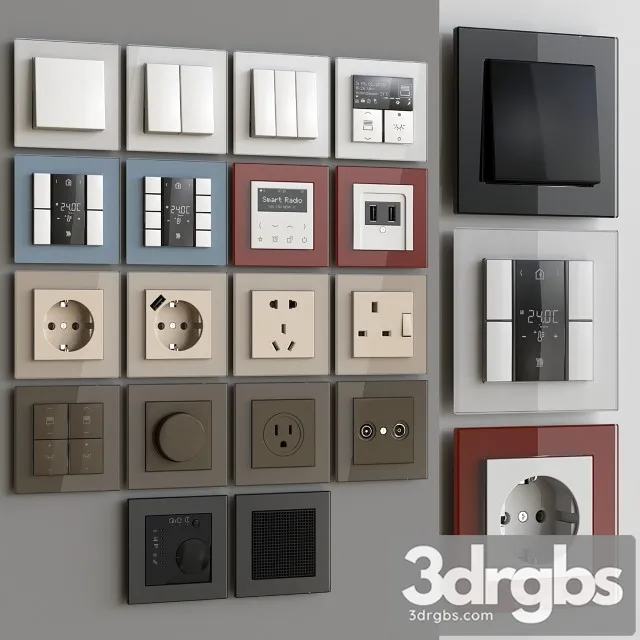 Switch Sockets Jung Creation Glass 3D Model Download