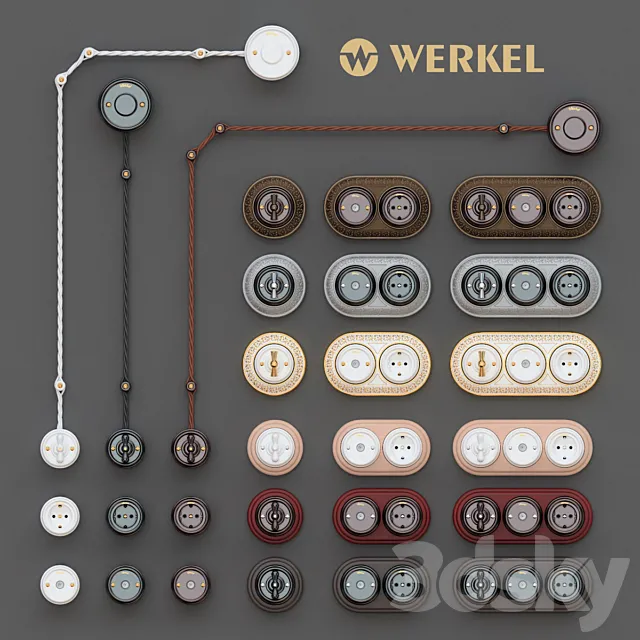 Switches and sockets Werkel Retro 3DModel Switches and sockets Werkel Retro 3DModel