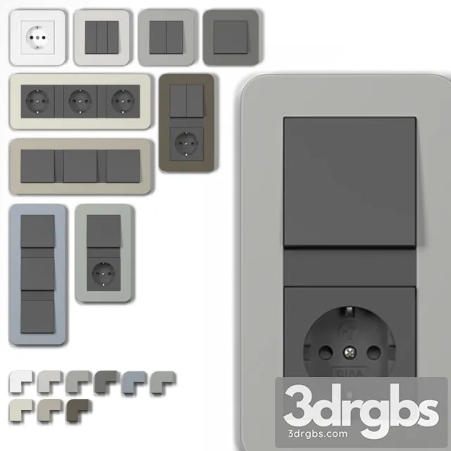 Switches Socket Gira E3 3D Model Download