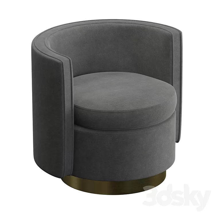Swivel chair Amanda (Eichholtz) 3D Model Swivel chair Amanda (Eichholtz) 3D Model