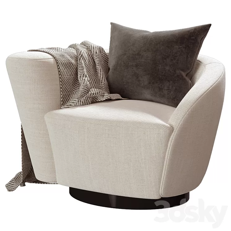 Swivel Chair Colin Left by Eichholtz 3D Model Swivel Chair Colin Left by Eichholtz 3D Model