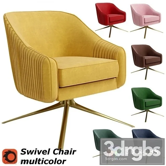 Swivel Chair Multicolor 3D Model Download Swivel Chair Multicolor 3D Model Download