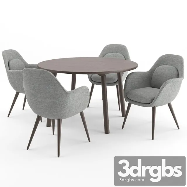 Swoon chair + taro table by fredericia 2 3D Model Download