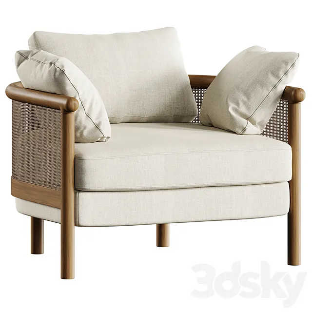 Sydney Cane Armchair by Soho Home 3D Model Sydney Cane Armchair by Soho Home 3D Model