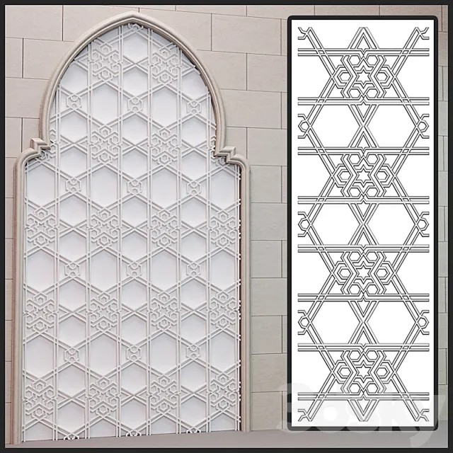 symmetric islamic plaster 3D Model