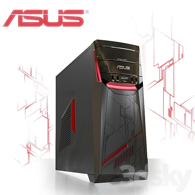 System unit ASUS ROG G11CB. Gaming computer 3D Model