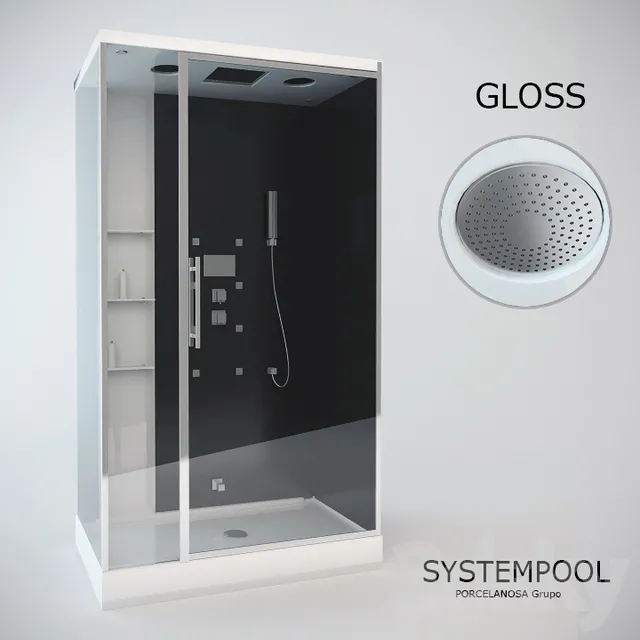 Systempool shower cubicle. Model-GLOSS 3D Model Systempool shower cubicle. Model-GLOSS 3D Model