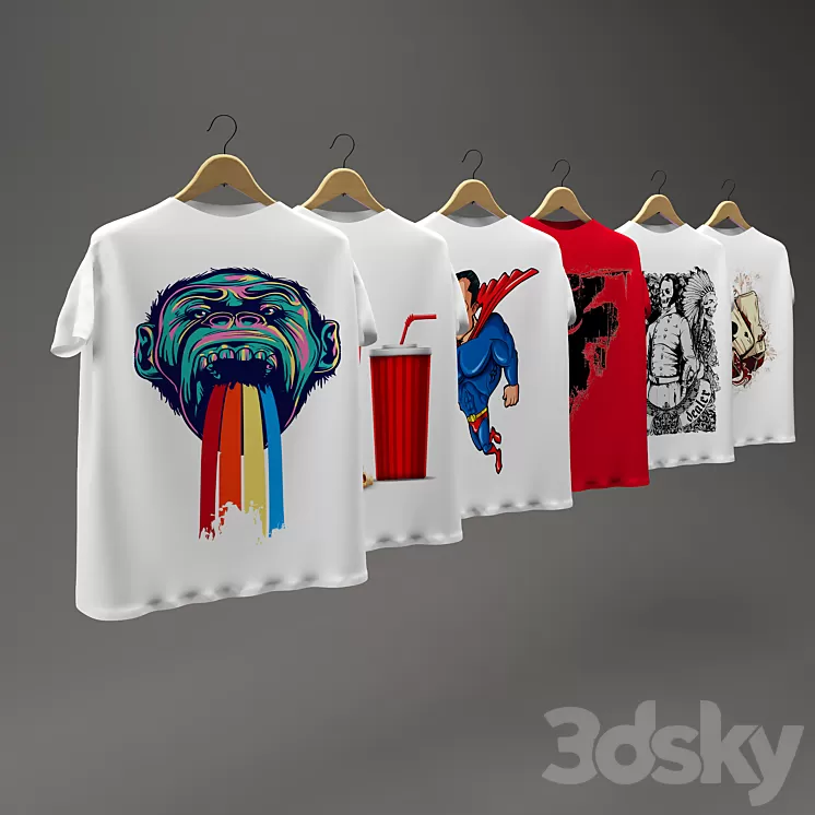 T-shirts 3D Model T-shirts 3D Model
