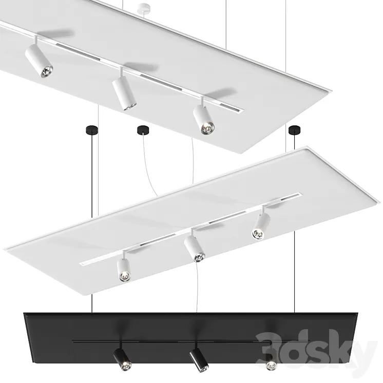 T system Track by Caimi Brevetti Pendant lamp 3D Model Free Download