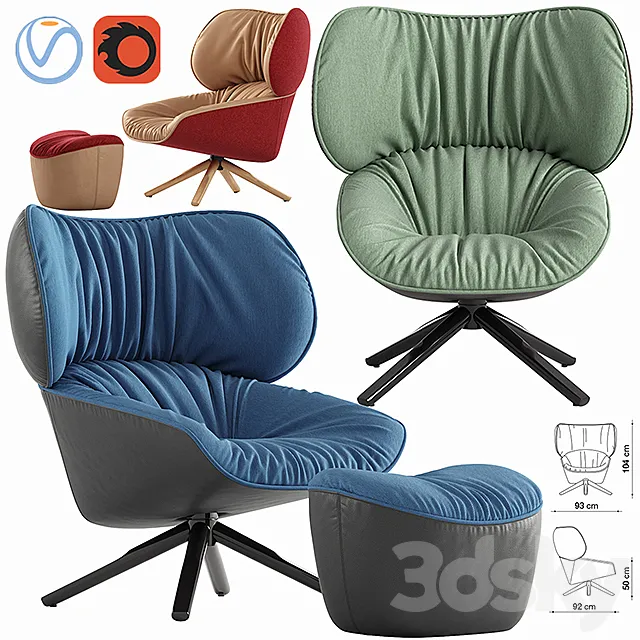 Tabano armchair 3D Model Tabano armchair 3D Model