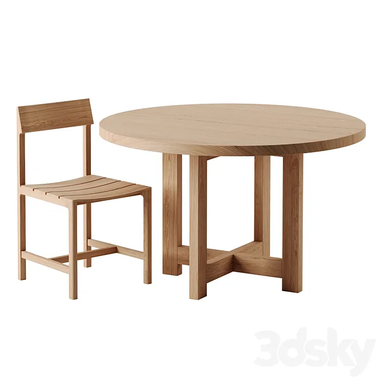 TABLE 02 and CHAIR 04 by Vincent Van Duysen for ZARA HOME 3D Model Free Download