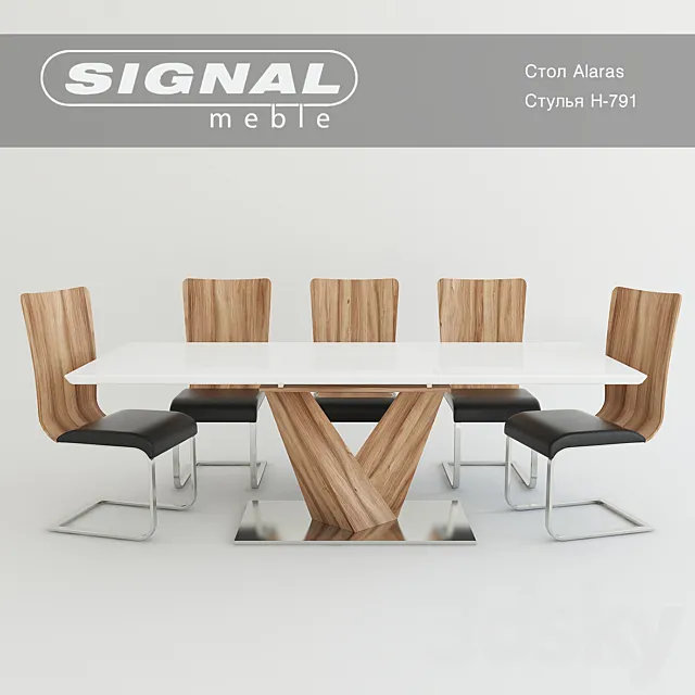 Table Alaras Chairs H-791 Factory Signal 3DModel Table Alaras Chairs H-791 Factory Signal 3DModel