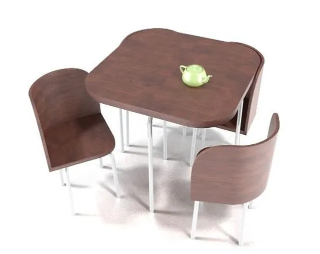 Table and 4 chairs classic brown Ikea FUZION 3D Model Table and 4 chairs classic brown Ikea FUZION 3D Model