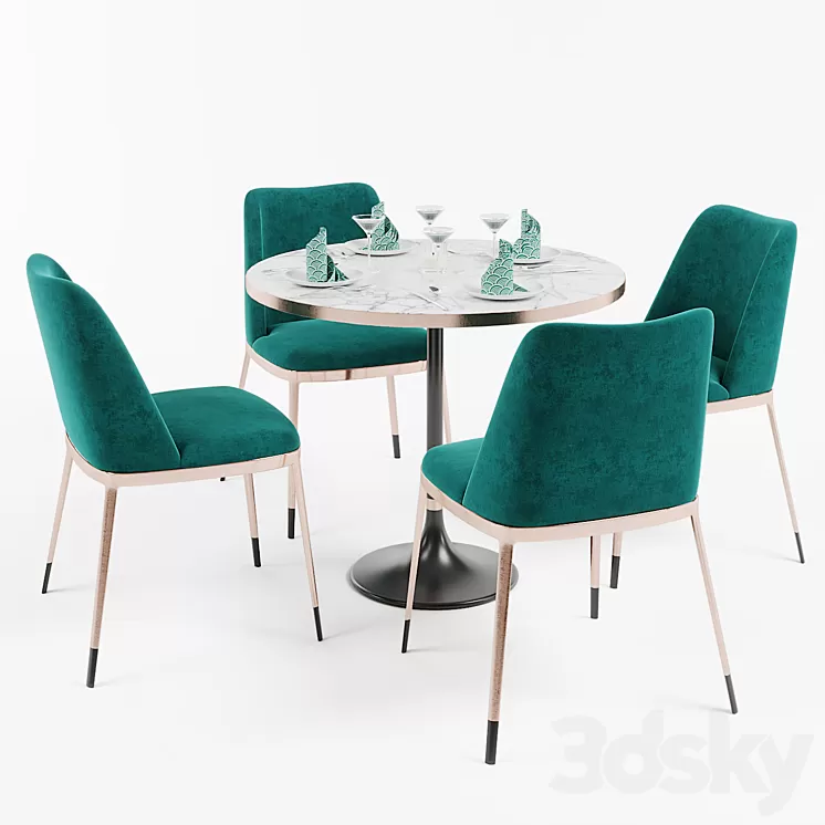 Table and Chair 2 3D Model Table and Chair 2 3D Model