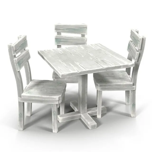 Table and chair 3D Model