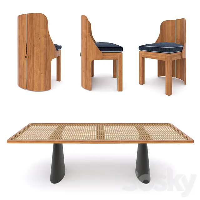 Table and Chair _ Ruemmler 3D Model