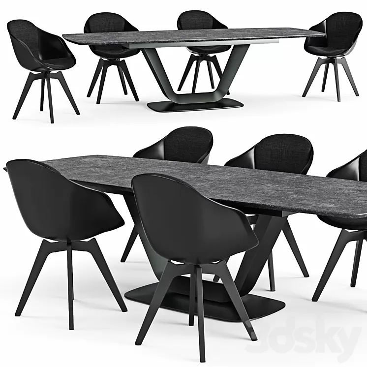 Table and chair Alicante Adelaide 3D Model Table and chair Alicante Adelaide 3D Model
