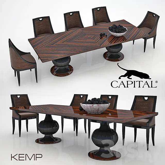 Table and chair Capital 3D Model