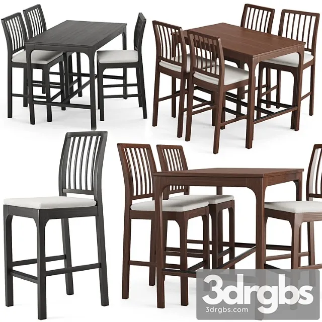 Table and chair ekedalen 2 3D Model Download