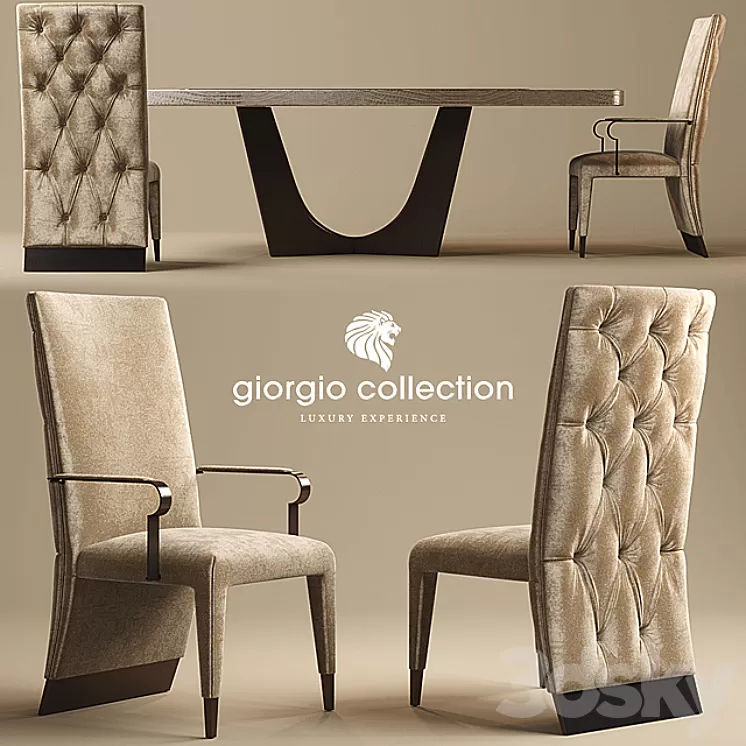 Table and chair Giorgio Lifetime Dining Chairs 3D Model Table and chair Giorgio Lifetime Dining Chairs 3D Model