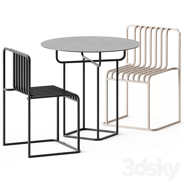 Table and Chair Grill by Diabla / Outdoor Furniture 3D Model
