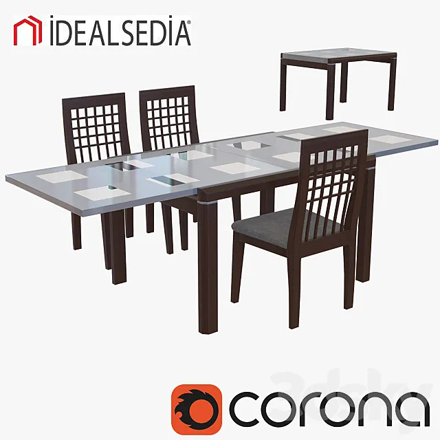 table and chair iDEALSEDiA v2 3D Model table and chair iDEALSEDiA v2 3D Model