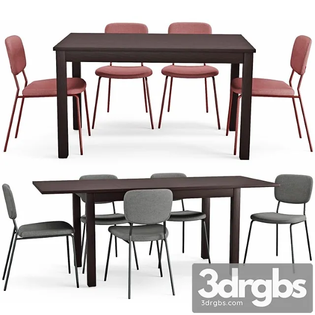 Table and chair laneberg karljan 2 3D Model Download