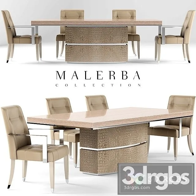 Table and Chair Malerba 3D Model Download