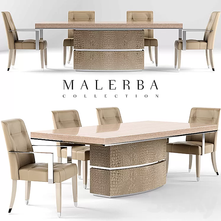 Table and chair malerba 3D Model Table and chair malerba 3D Model