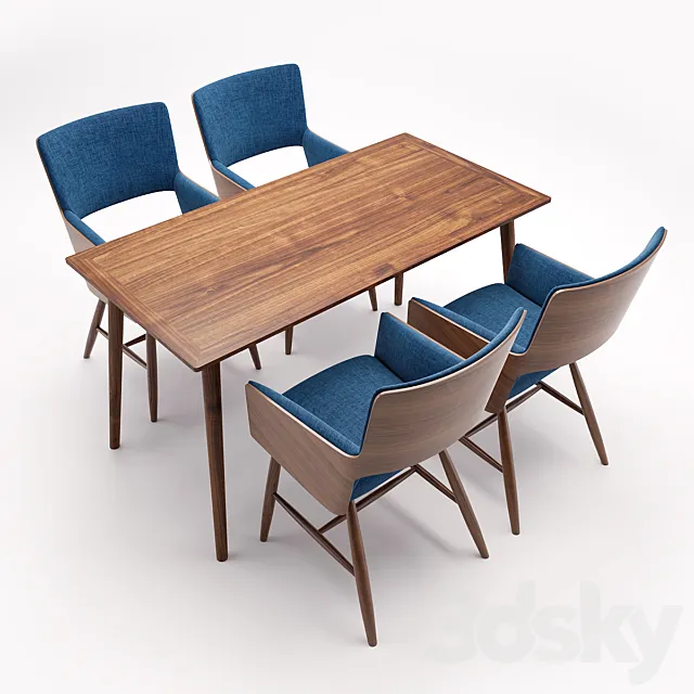 Table and chair Mikiya Kobayashi 3DModel Table and chair Mikiya Kobayashi 3DModel
