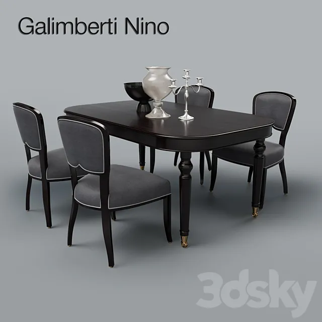 Table and chair of Galimberti Nino 3D Model Table and chair of Galimberti Nino 3D Model