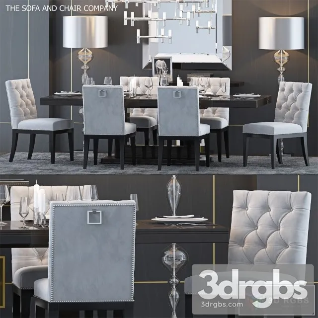 Table and Chair SC Company Set 7 3D Model Download