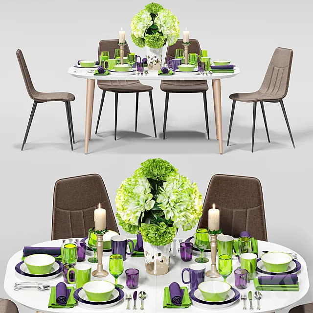 Table and chair serving LaForma 3DModel Table and chair serving LaForma 3DModel