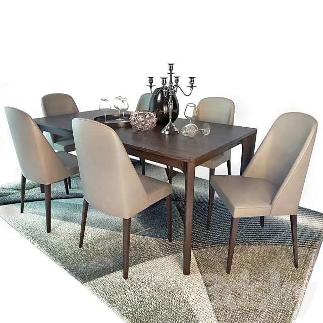 Table and chair SMA 3D Model