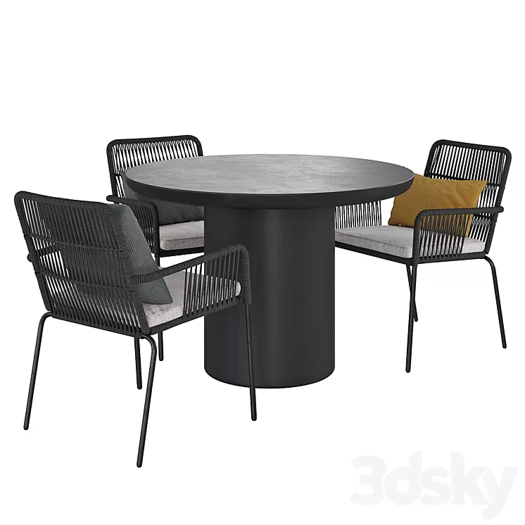 Table and Chair Taimi Camt 3D Model Free Download
