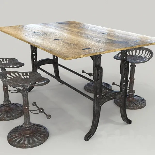 Table and chair Thomasville 3DModel Table and chair Thomasville 3DModel